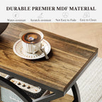 LIKEMET 3-Tier Metal Geometric End Table