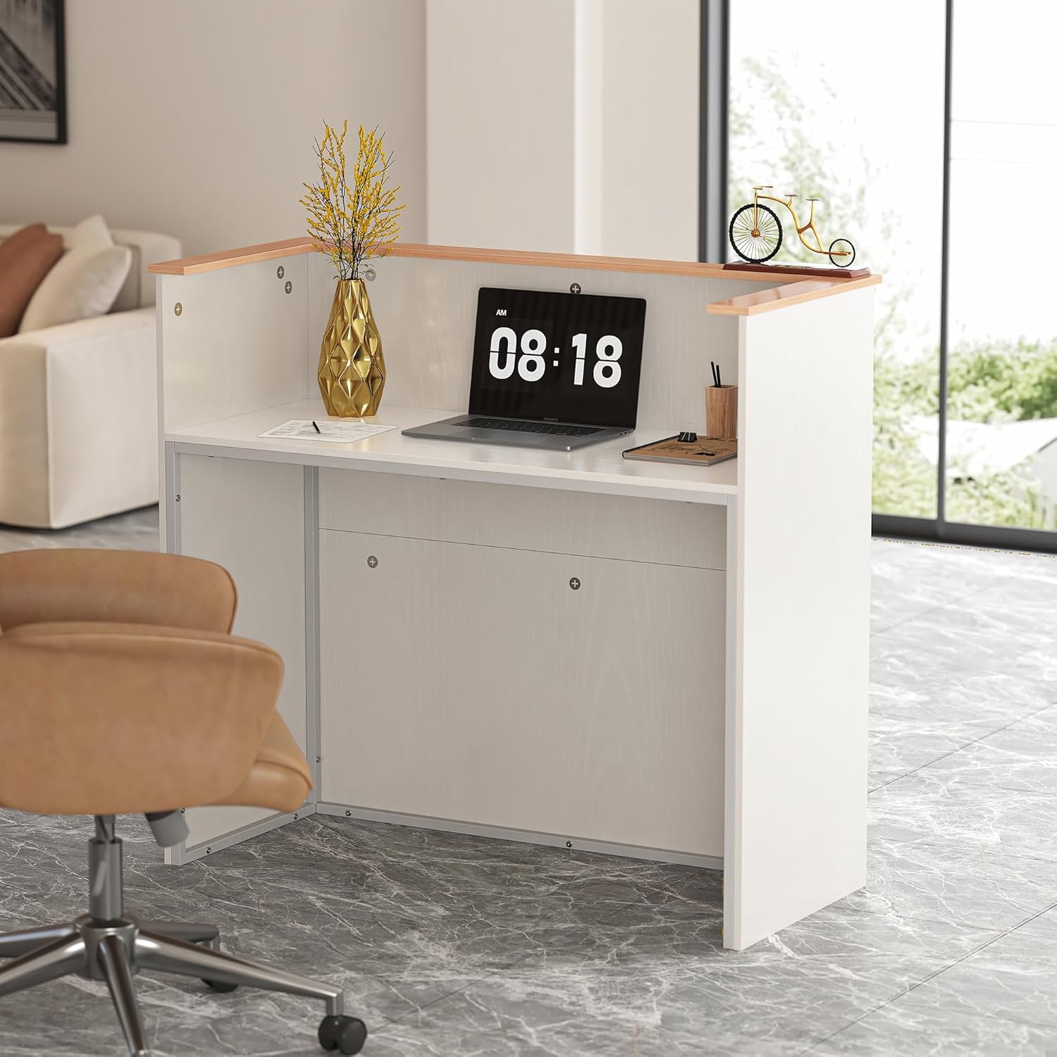 LIKEMET 47” Reception Desk with Counter