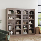 LIKEMET 70.8" Wooden High Arched Bookcase