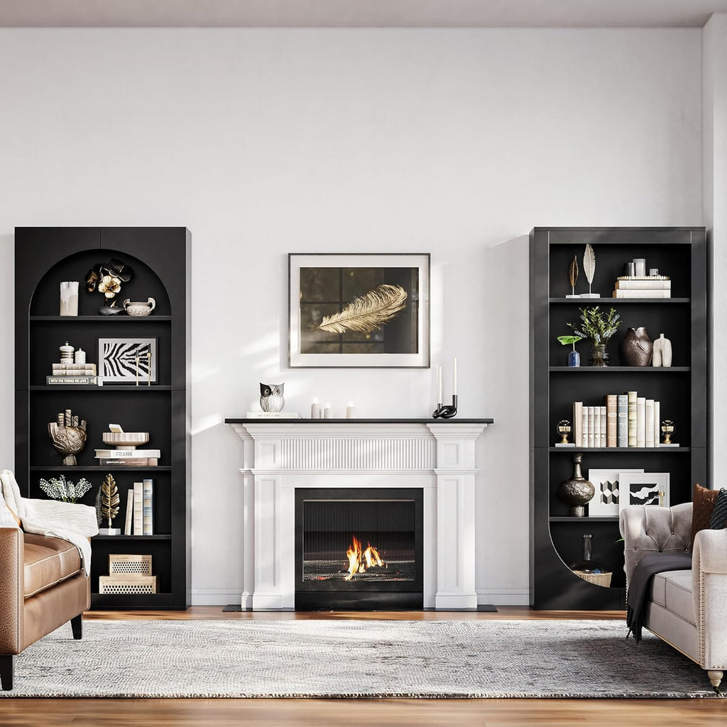 LIKEMET Rotatable Arched Bookcase（71”）