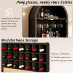 LIKEMET 63" Arched Bar Cabinet with Doors