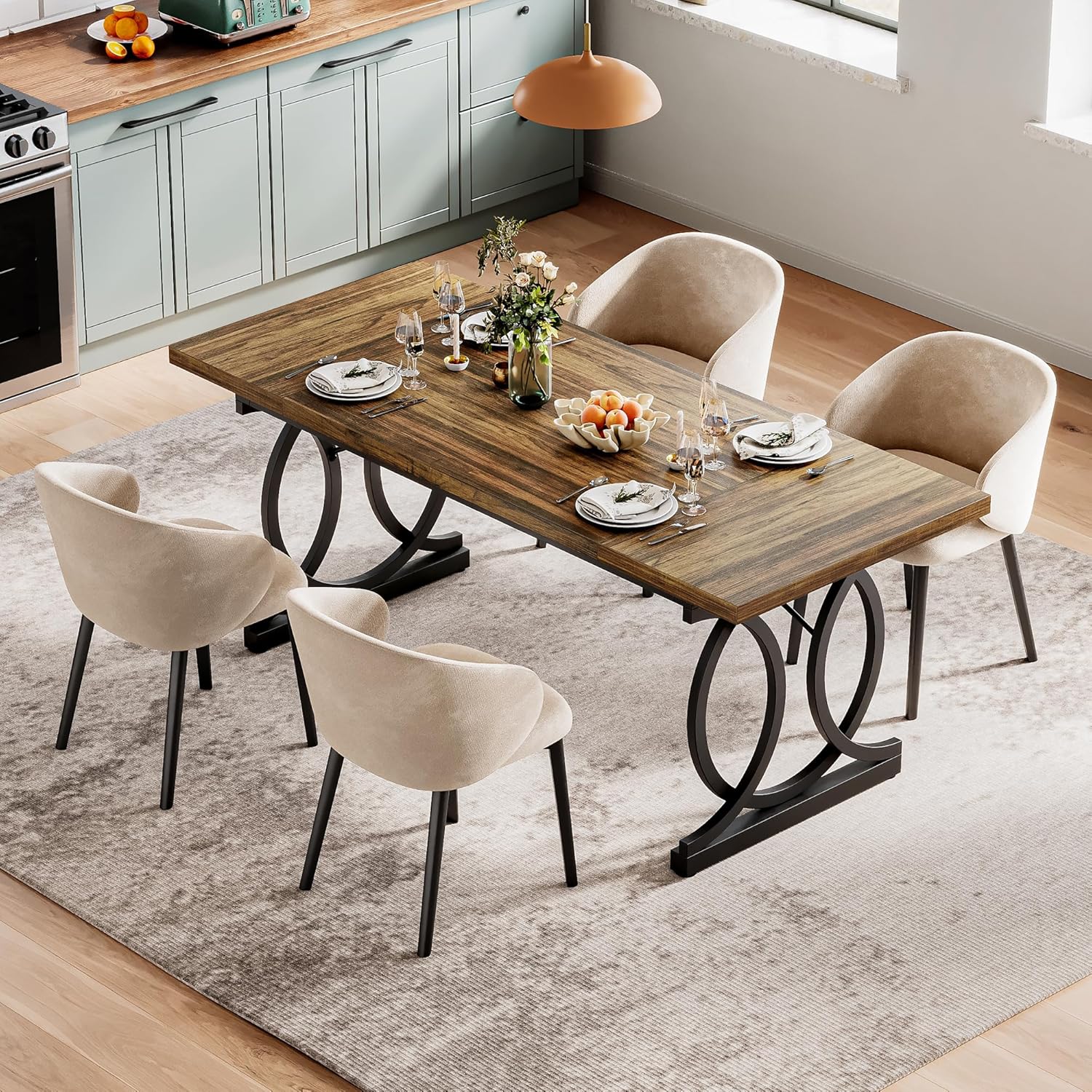 LIKEMET 70.8" Wooden Dining Table