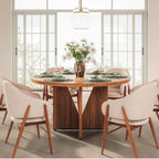 LIKEMET 47" Round Wooden Dining Table