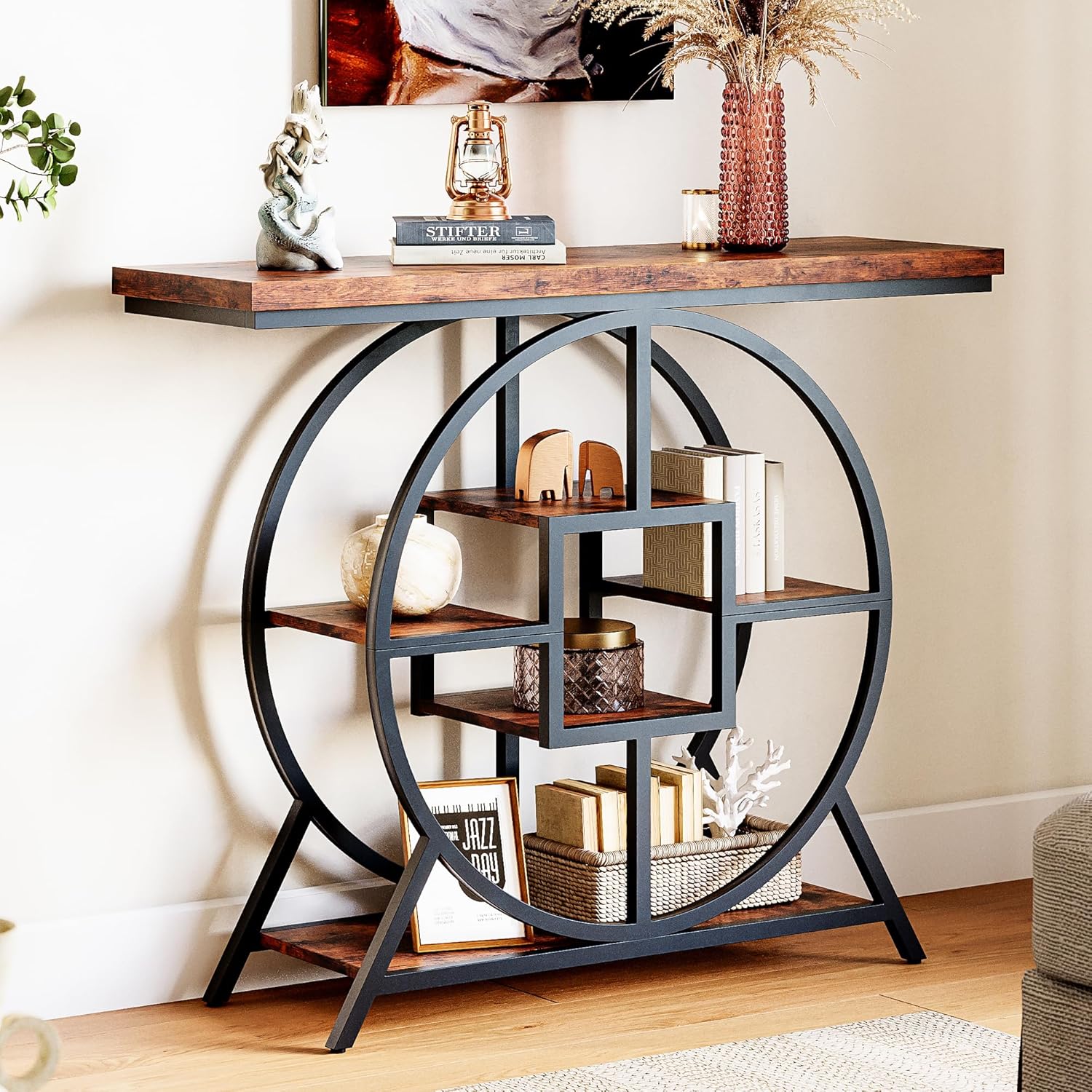LIKEMET 41.3" Round Base Console Table