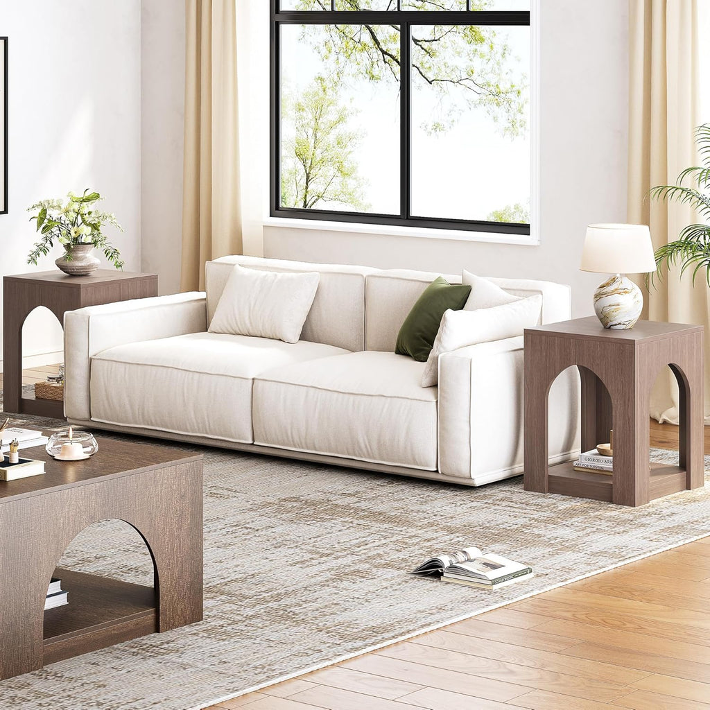LIKEMET 19.6" Arched Wood End Table