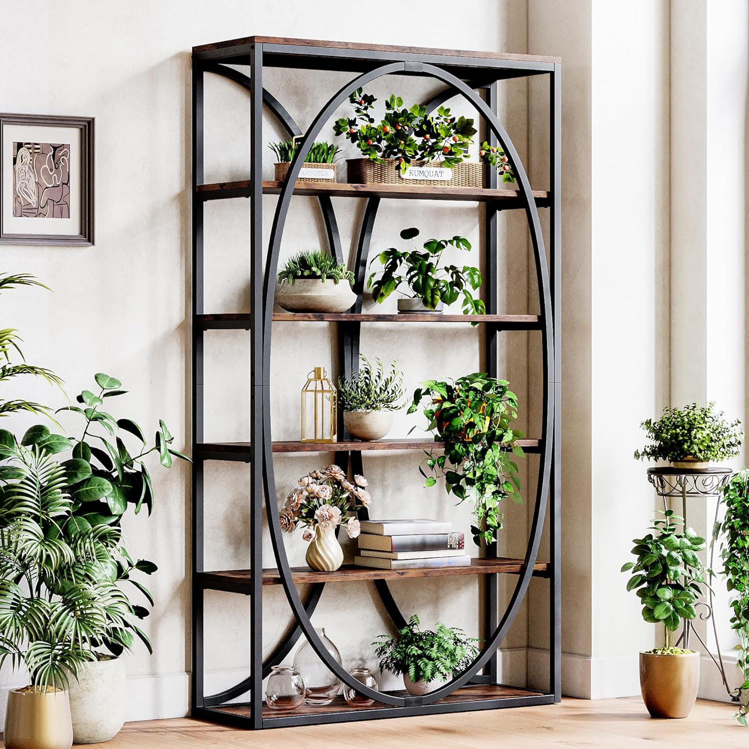 LIKEMET 39.3" Metal Industrial Bookcase