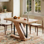 LIKEMET 47" Modern Wooden Small Rectangle Dining Table