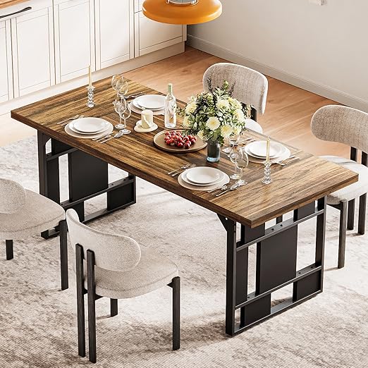 LIKEMET 71" Retro Simple Square Dining Table