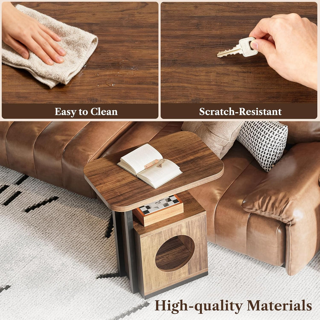 LIKEMET End Table with Cat House（25“）