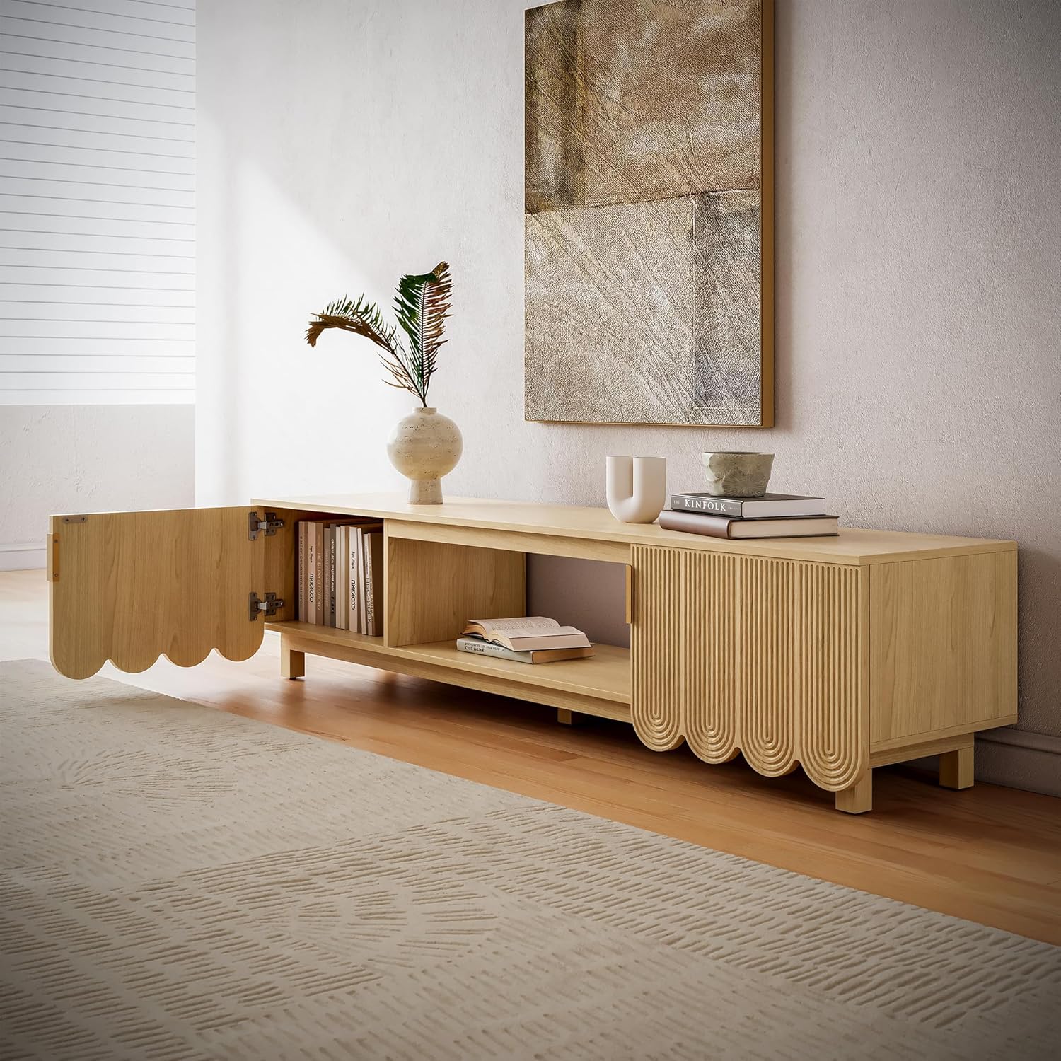 LIKEMET 70.8" Wave TV Stand