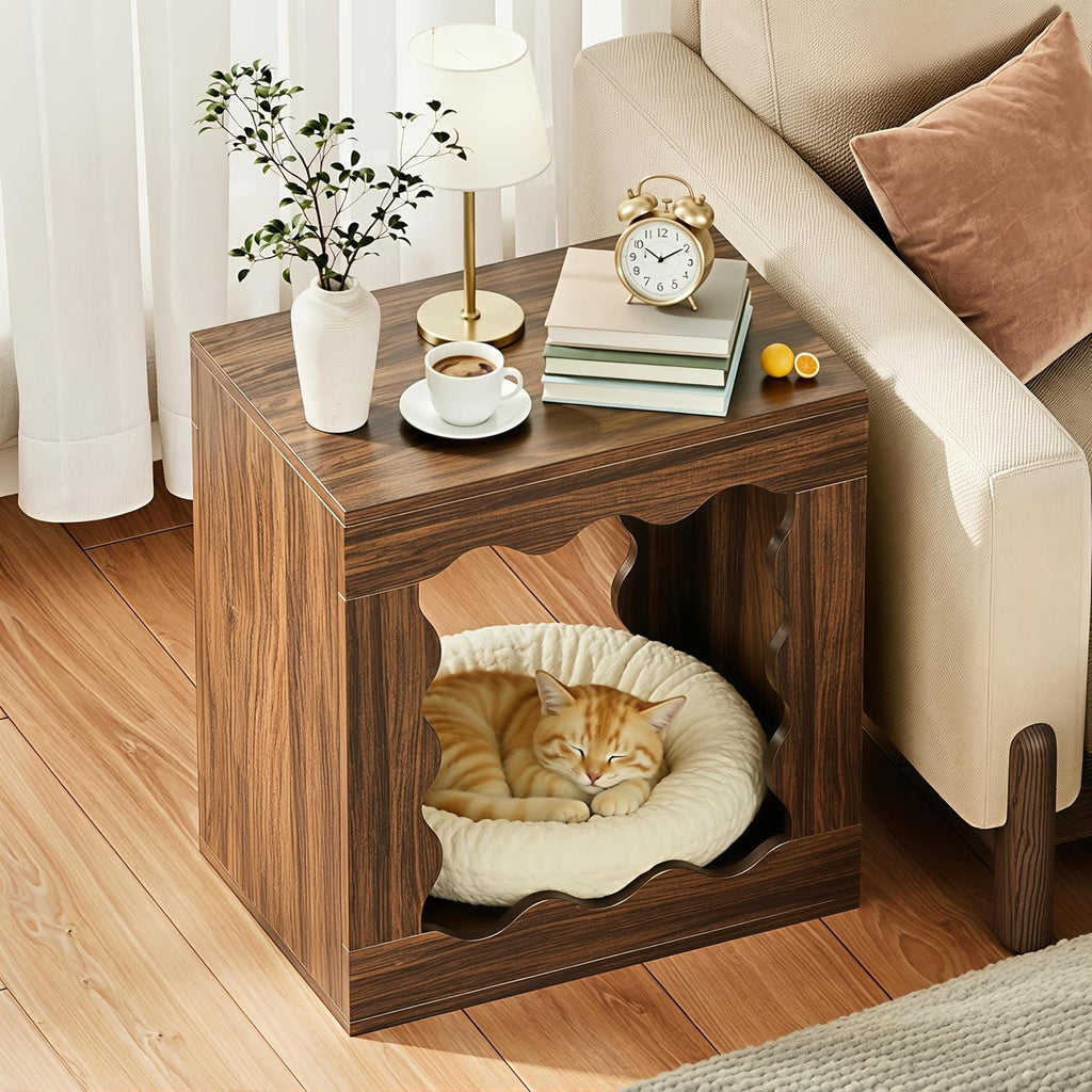 LIKEMET Wavy Farmhouse End Table（24”）