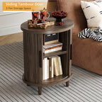 LIKEMET Round Walnut End Table（20“）