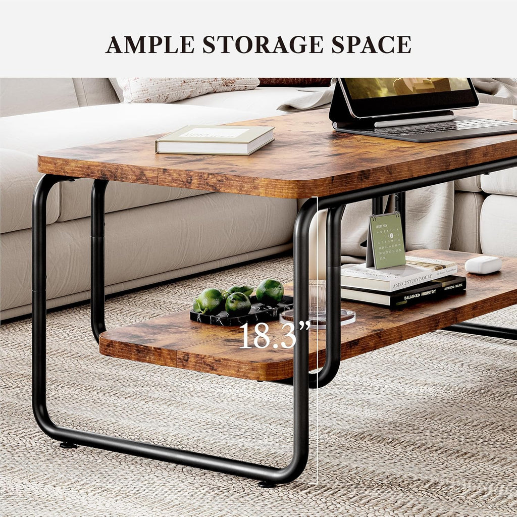 LIKEMET 47" Rounded Rectangular Coffee Table