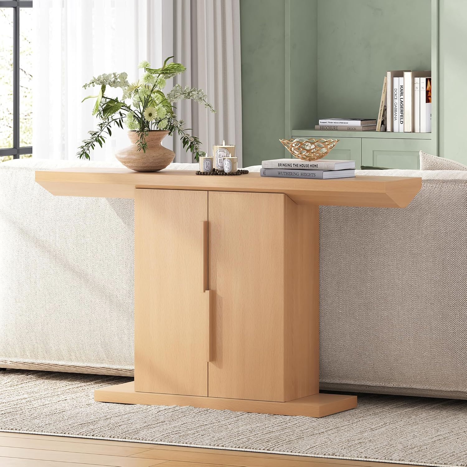 LIKEMET 55" Tree Trunk Type Console Table