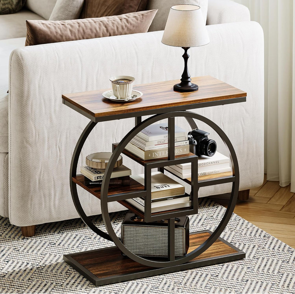 LIKEMET Geometric Frame Narrow End Table