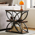 LIKEMET Butterfly Metal Frame Wooden End Table