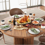 LIKEMET 47" Round Wooden Dining Table