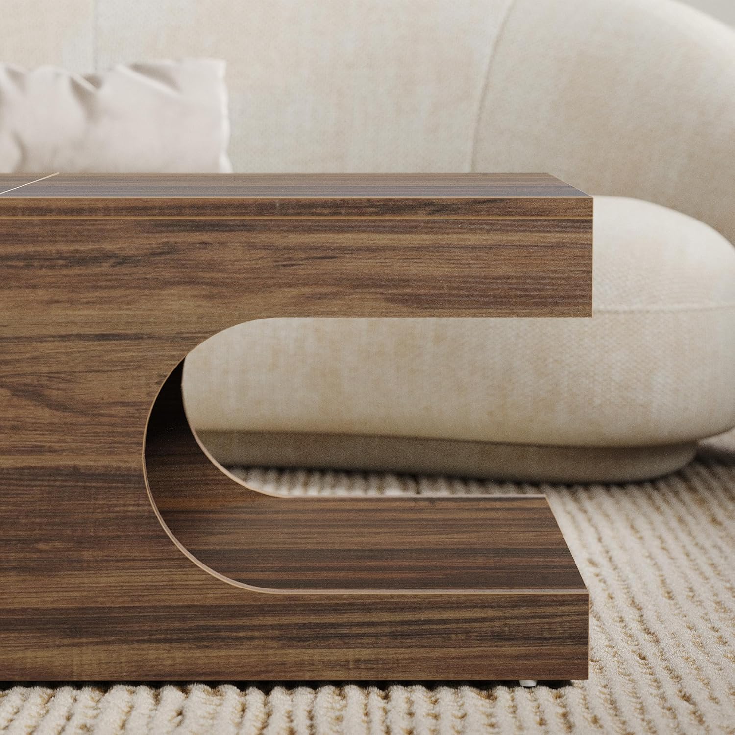 LIKEMET 47.2" Combination Arched Coffee Table