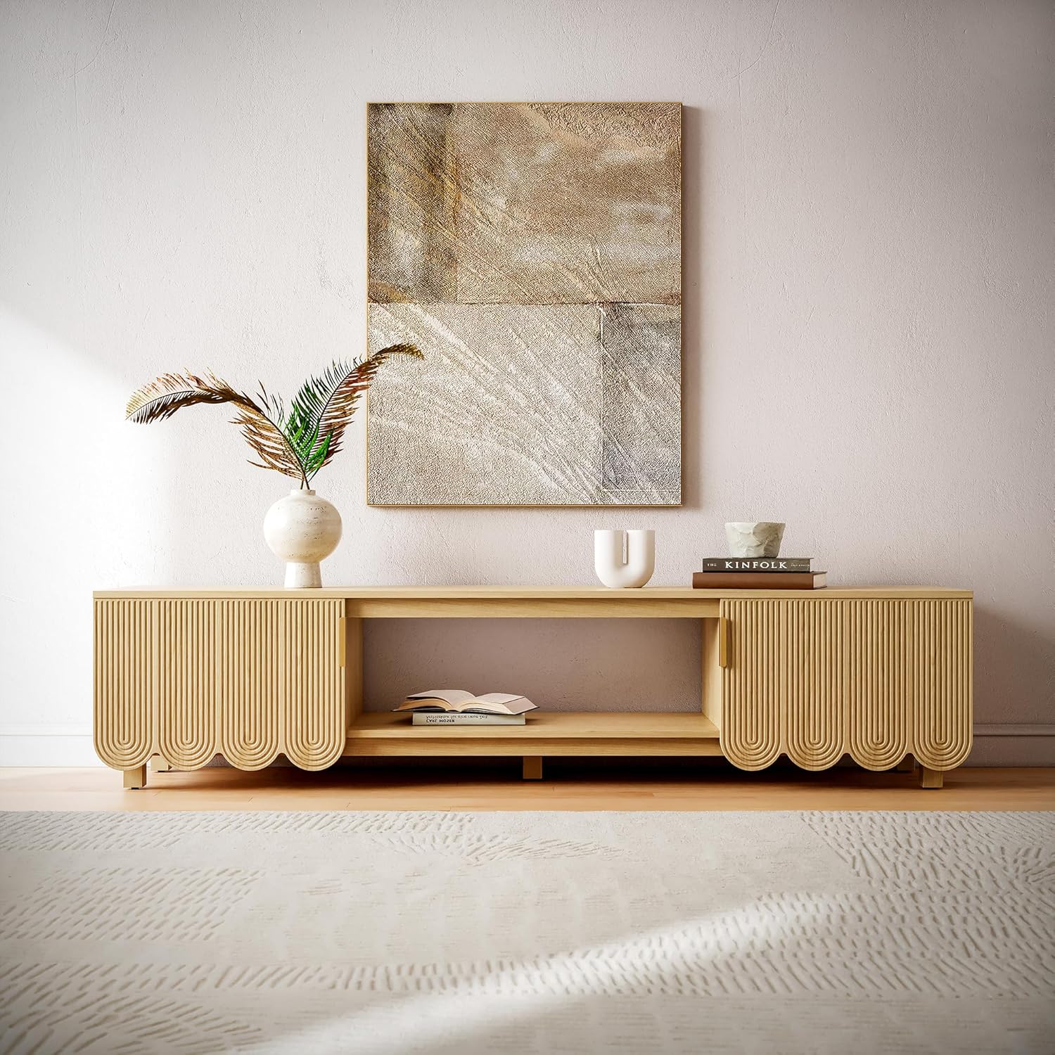 LIKEMET 70.8" Wave TV Stand