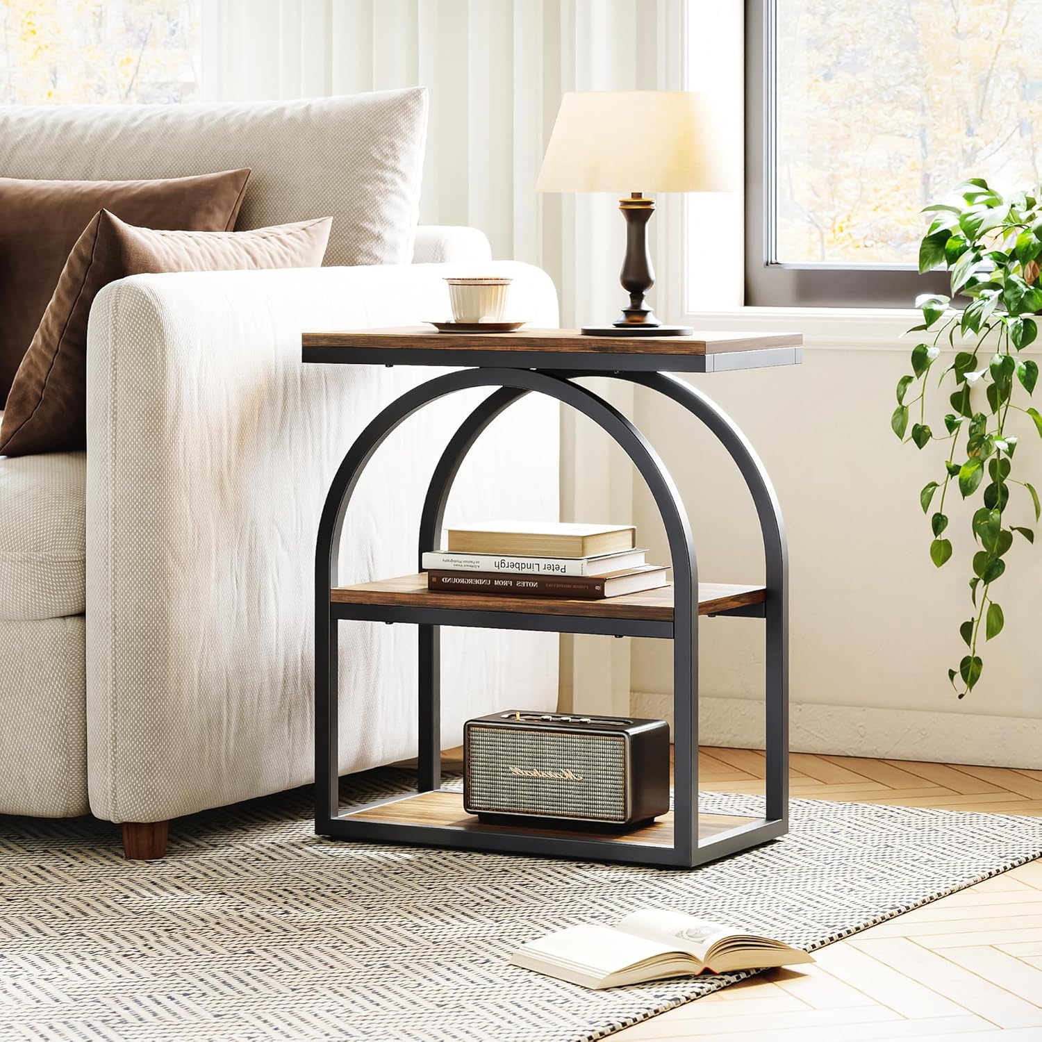 LIKEMET 25" Arched Metal Frame End Table