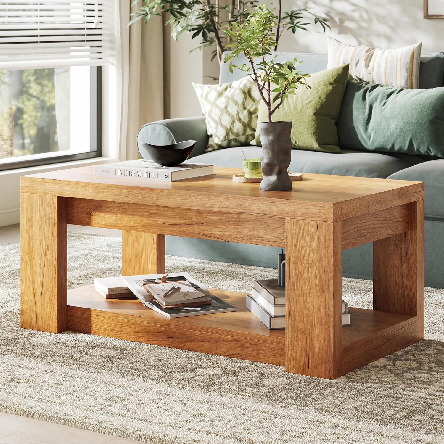 LIKEMET 47.24“ Wood Coffee Table