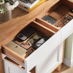 LIKEMET Wooden 4-Tier Shoe Cabinet with Louver Doors