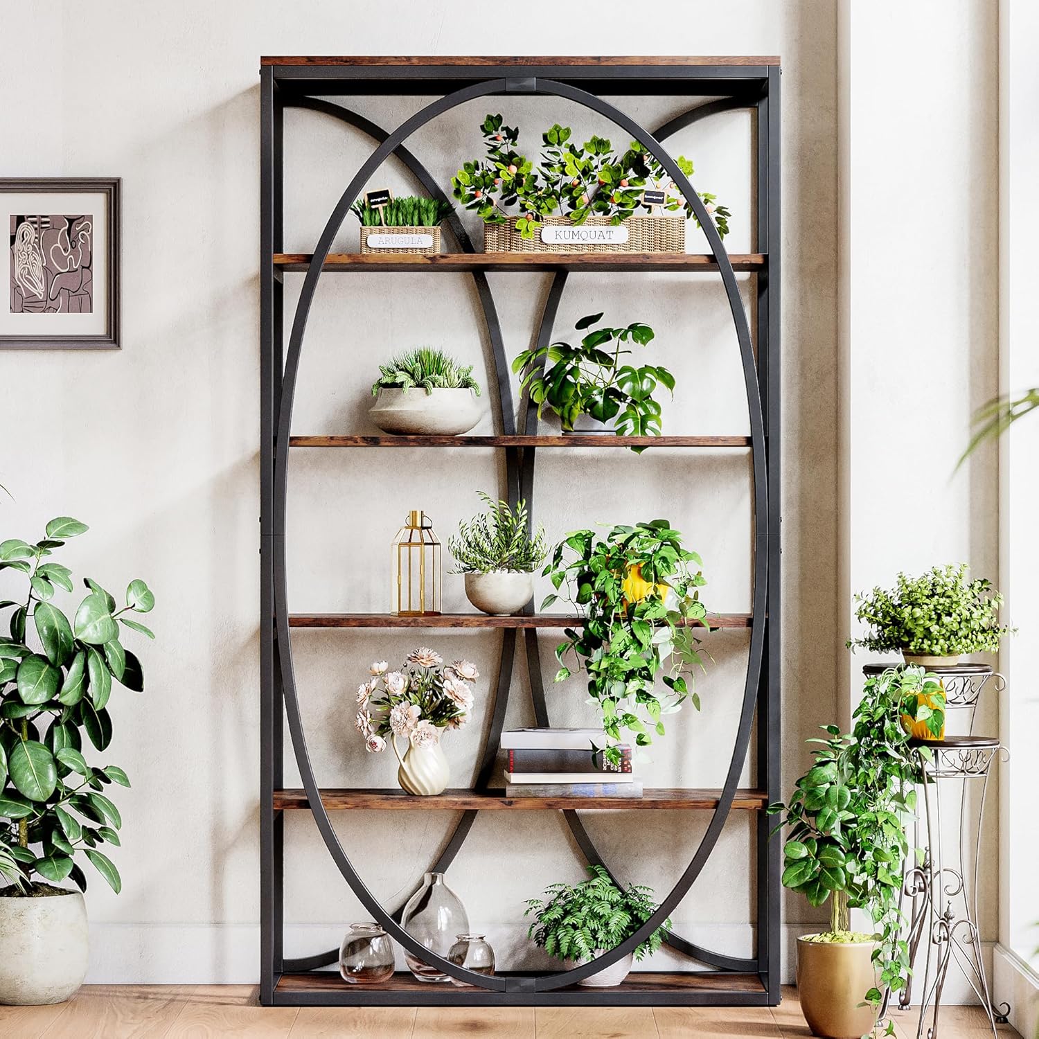 LIKEMET 39.3" Metal Industrial Bookcase