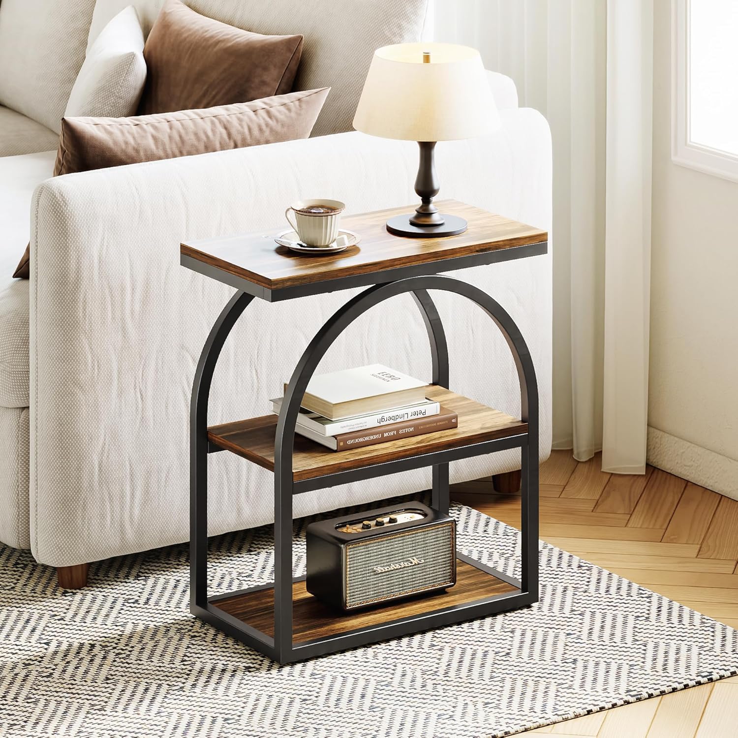 LIKEMET 25" Arched Metal Frame End Table
