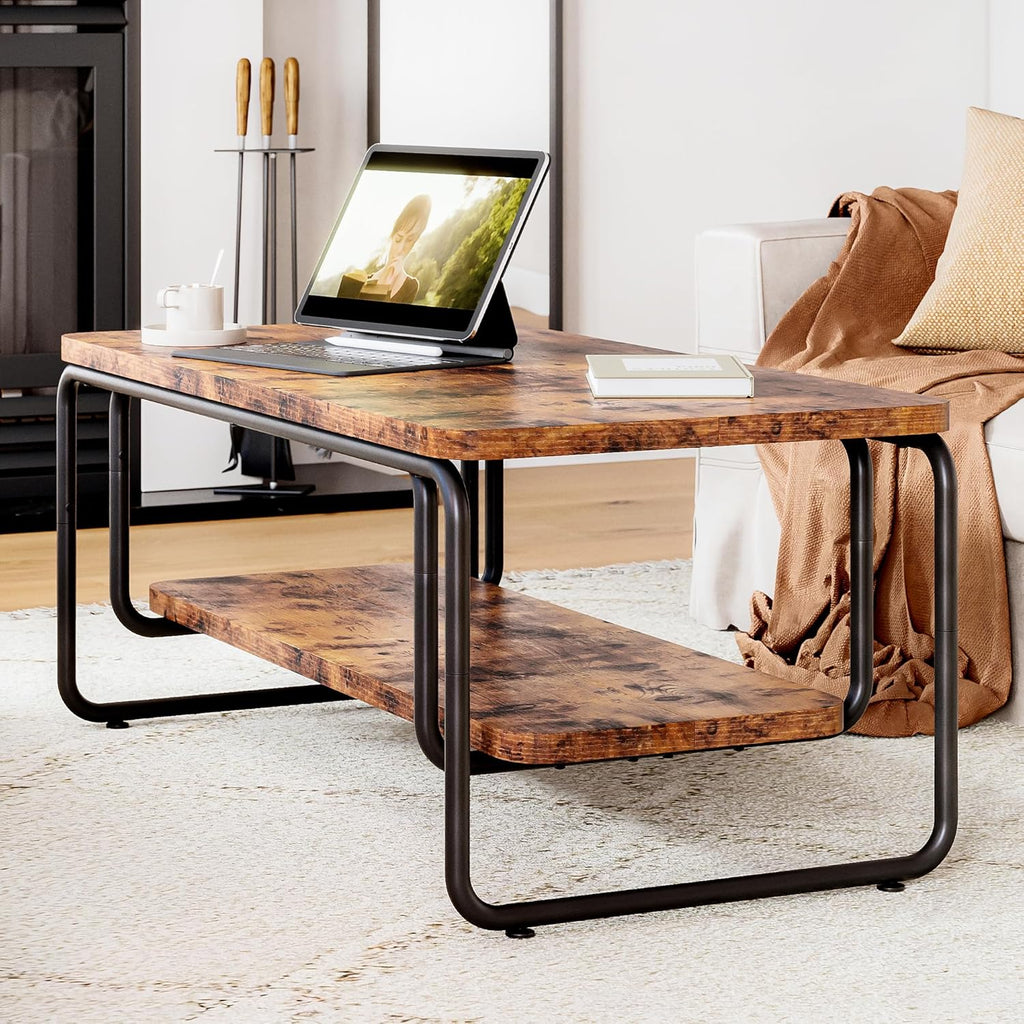 LIKEMET 47" Rounded Rectangular Coffee Table