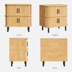 LIKEMET Fluted Nightstand with Sliding Tambour Door