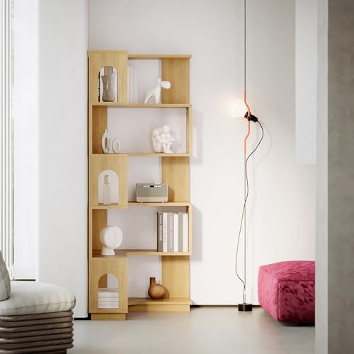 LIKEMET 6 Tier Wooden Corner Bookshelves