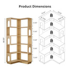 LIKEMET 6 Tier Wooden Corner Bookshelves