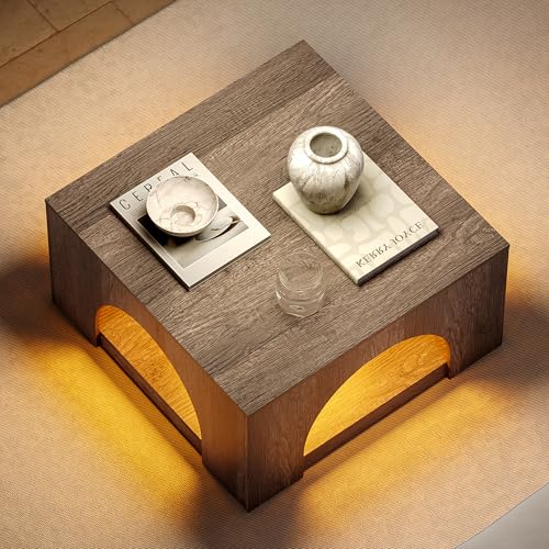 LIKEMET 35.5" LED Square Coffee Table