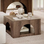 LIKEMET 35.5" LED Square Coffee Table