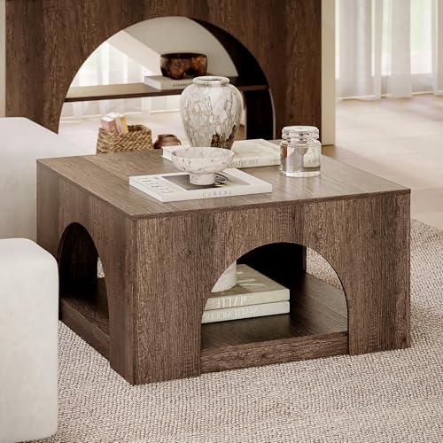 LIKEMET 35.5" LED Square Coffee Table