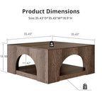 LIKEMET 35.5" LED Square Coffee Table