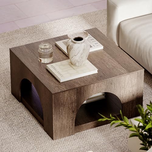 LIKEMET 35.5" LED Square Coffee Table
