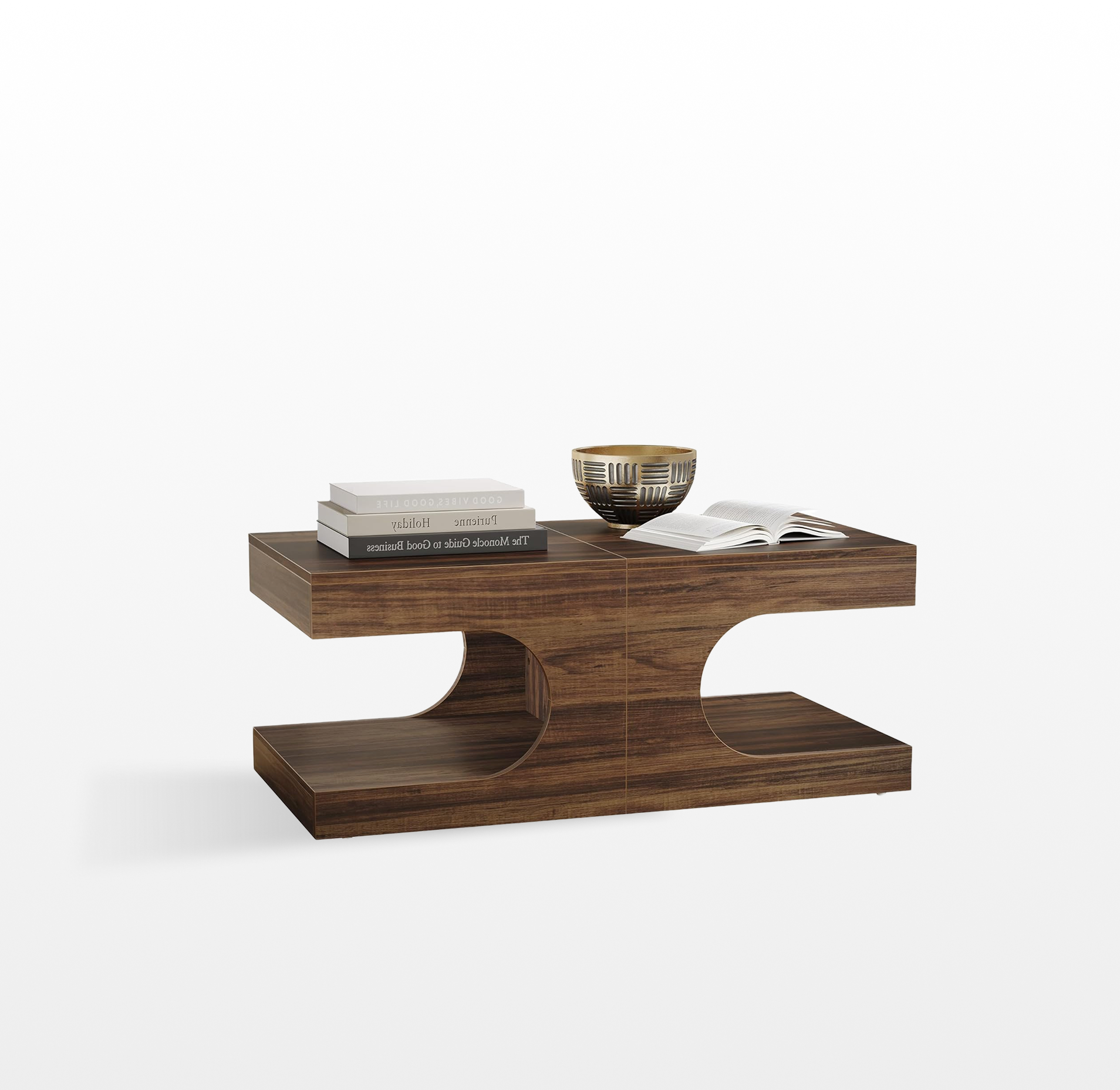 LIKEMET 47.2" Combination Arched Coffee Table