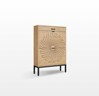 LIKEMET Carved Sunflower Shoe Rack