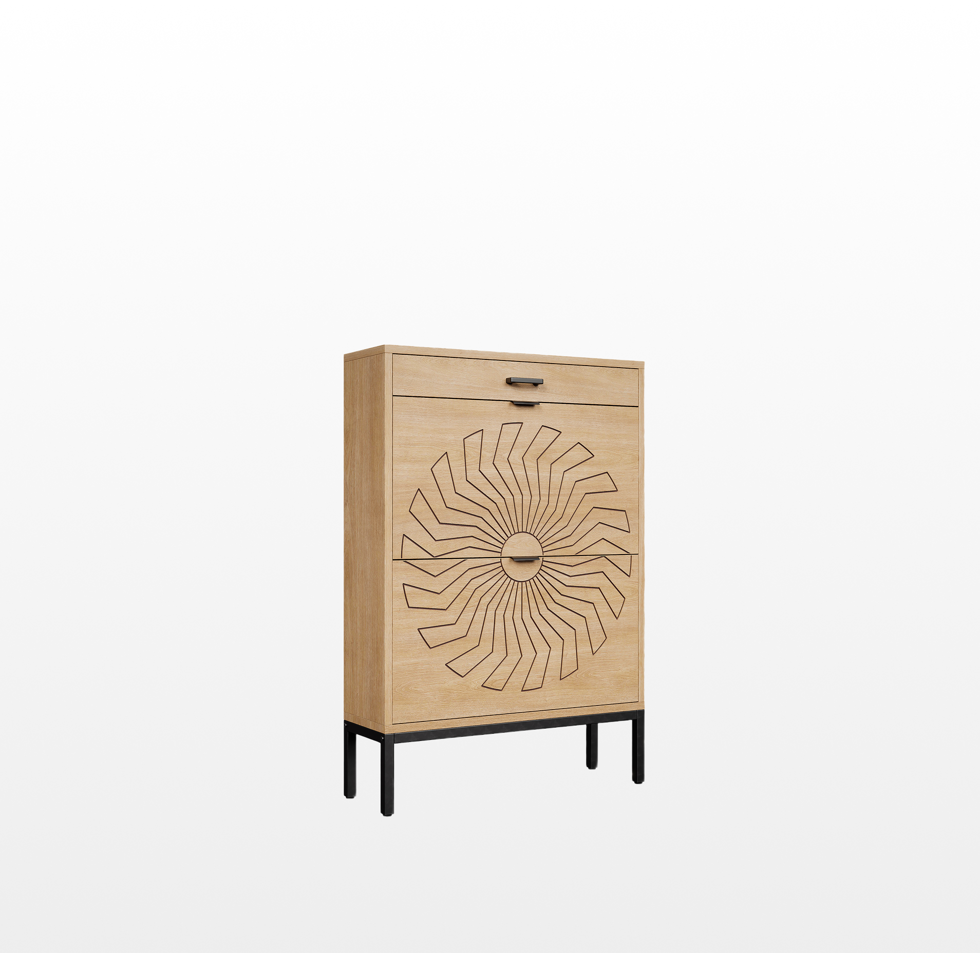 LIKEMET Carved Sunflower Shoe Rack