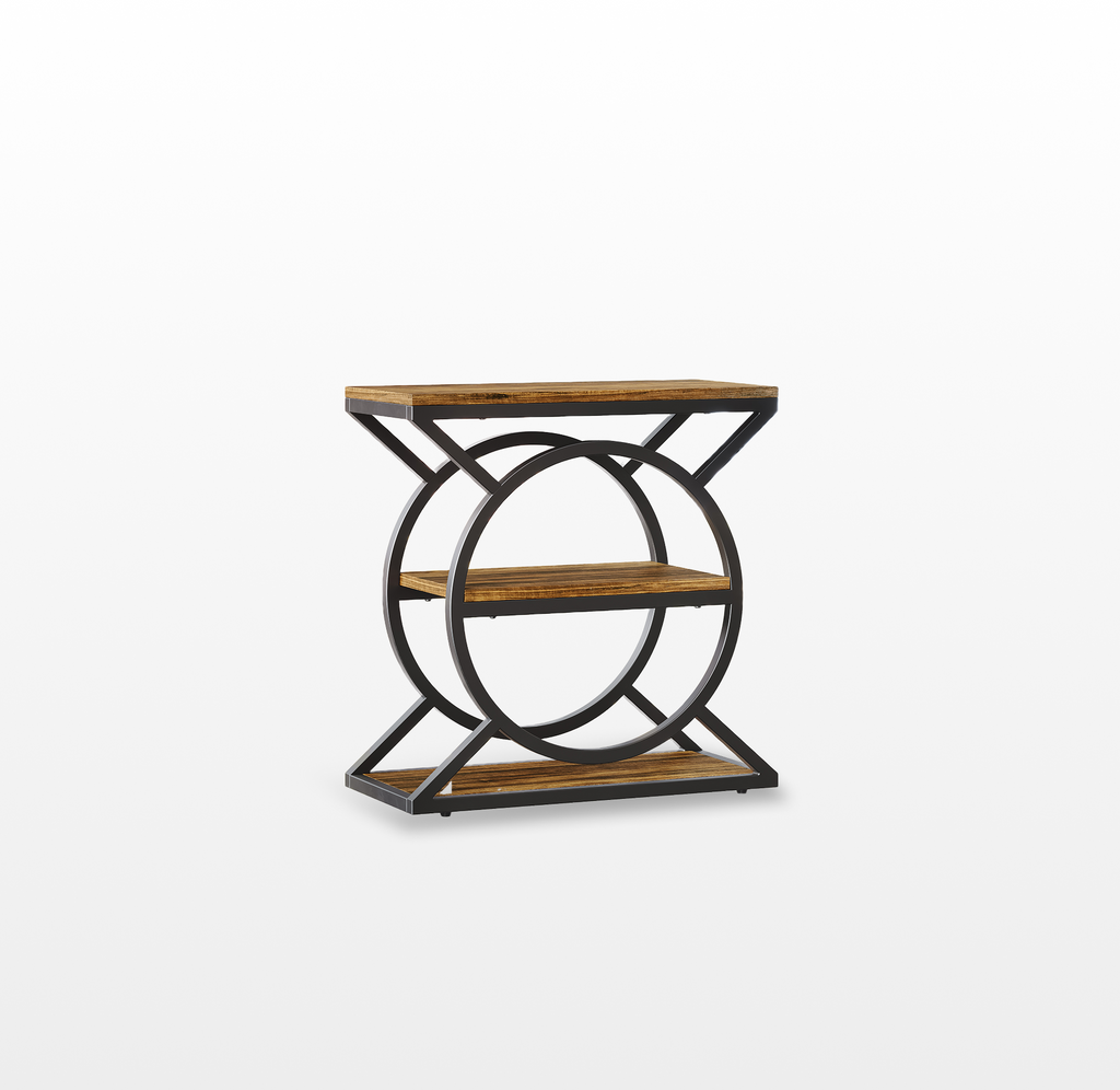 LIKEMET 3-Tier Metal Geometric End Table