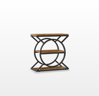 LIKEMET 3-Tier Metal Geometric End Table