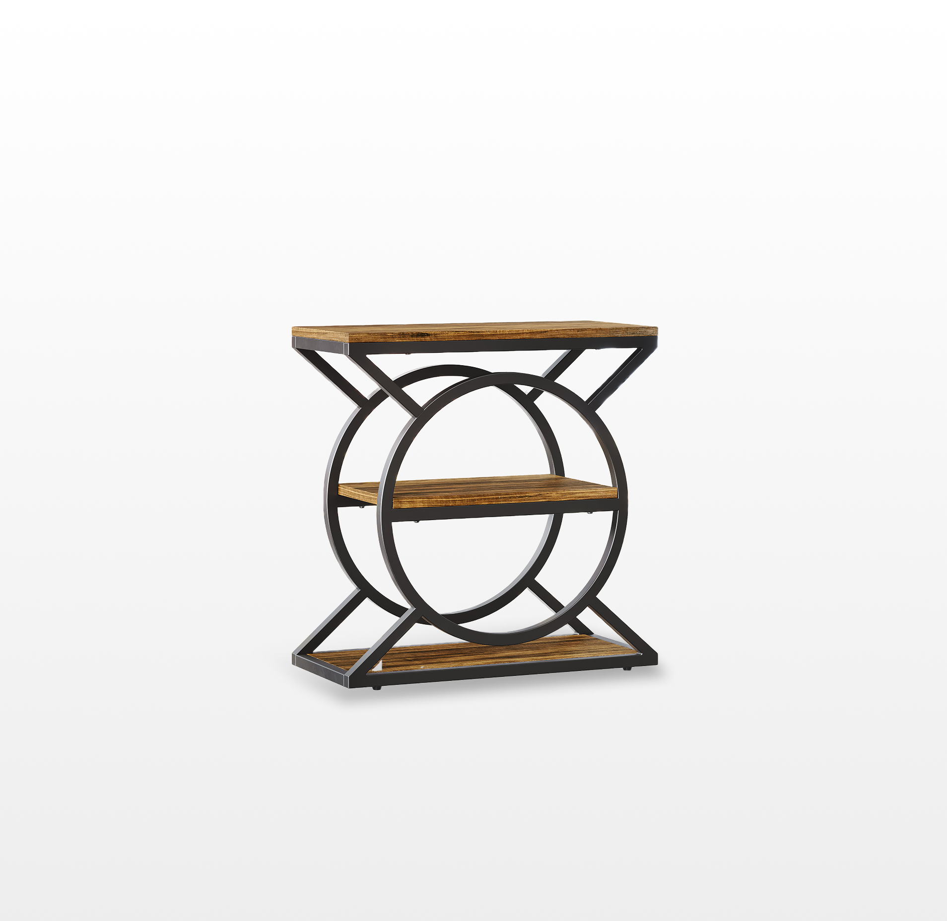 LIKEMET 3-Tier Metal Geometric End Table