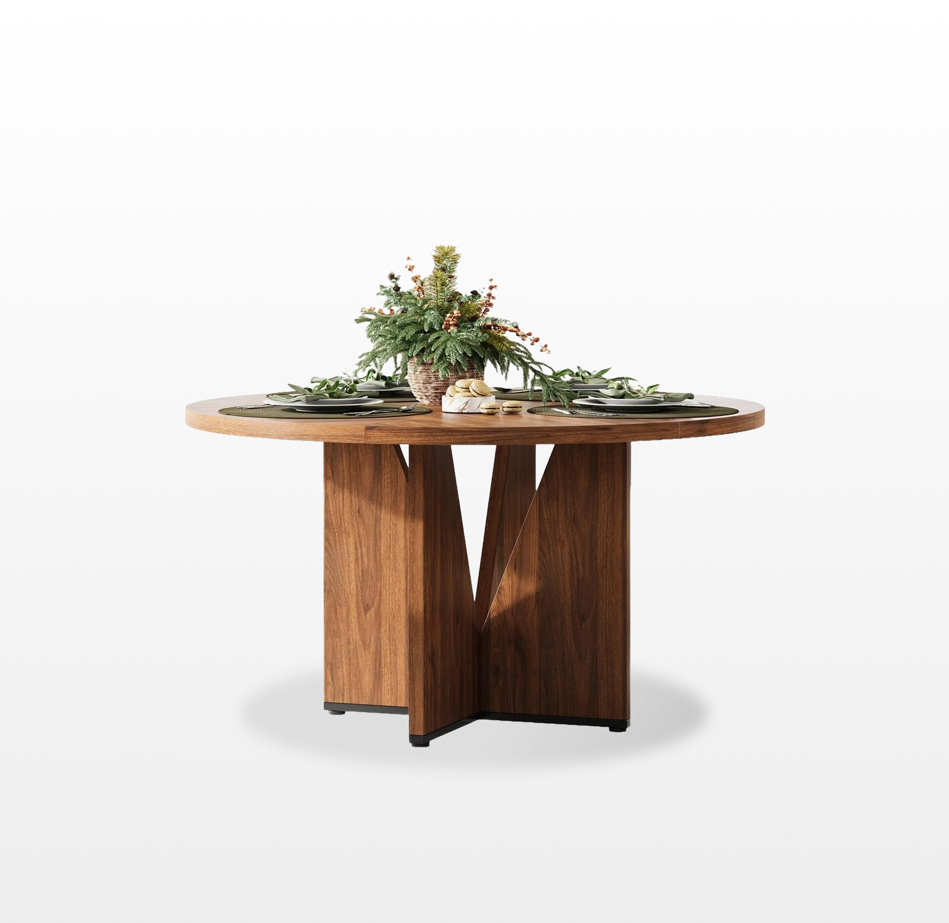 LIKEMET 47" Round Wooden Dining Table