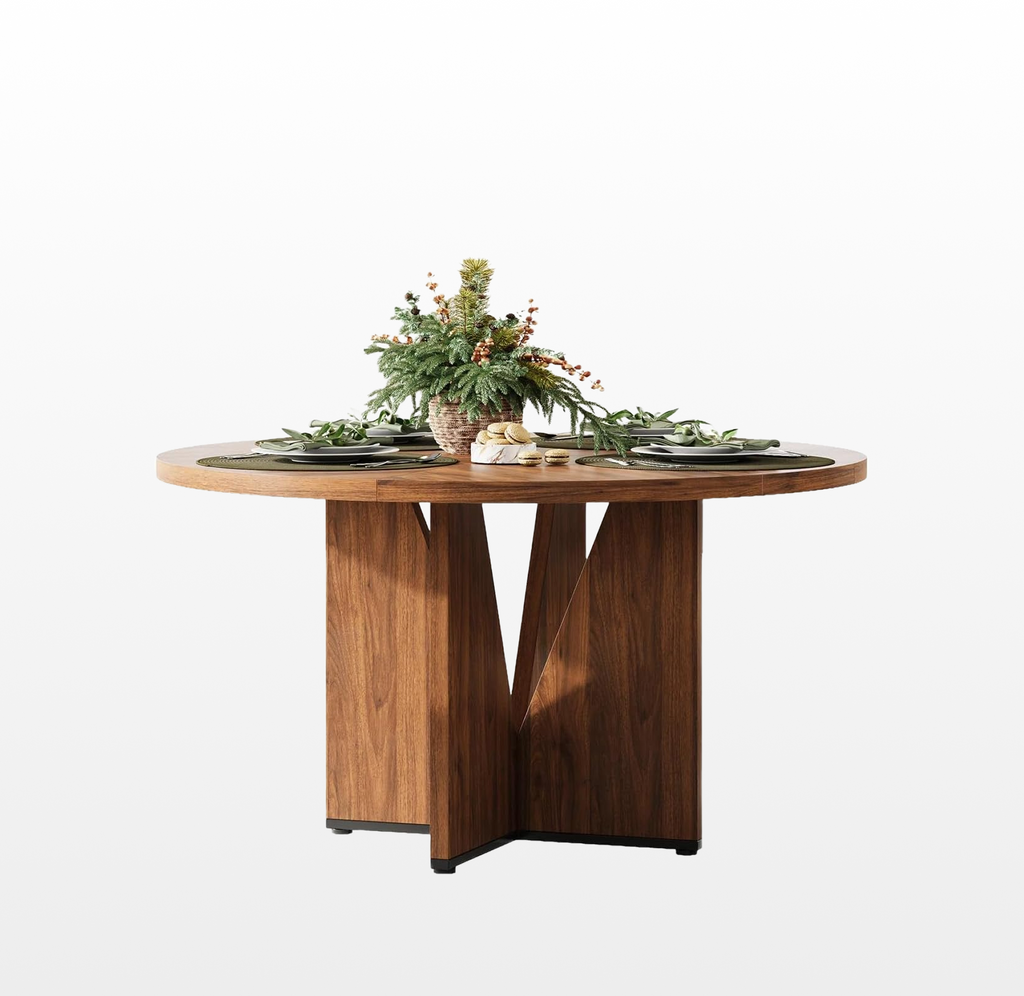 LIKEMET 47" Round Wooden Dining Table