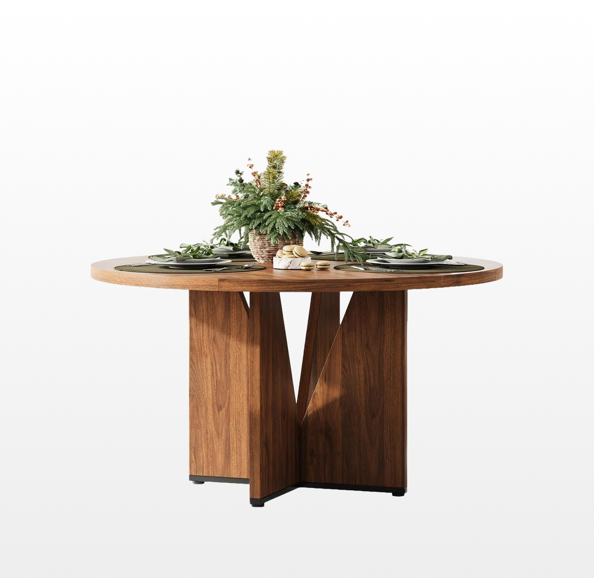 LIKEMET 47" Round Wooden Dining Table