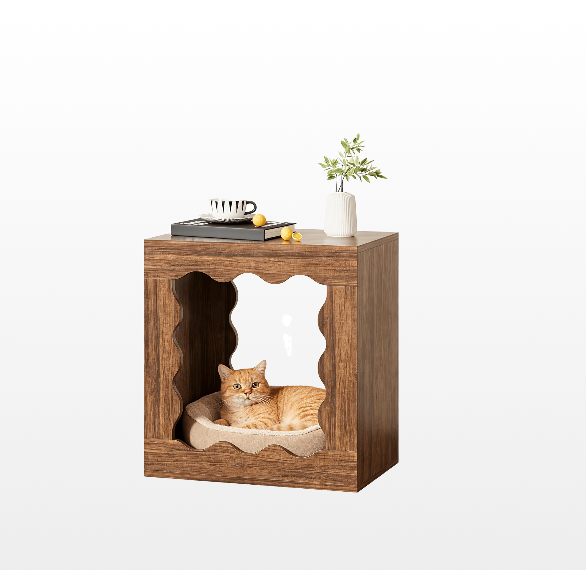 LIKEMET Wavy Farmhouse End Table（24”）