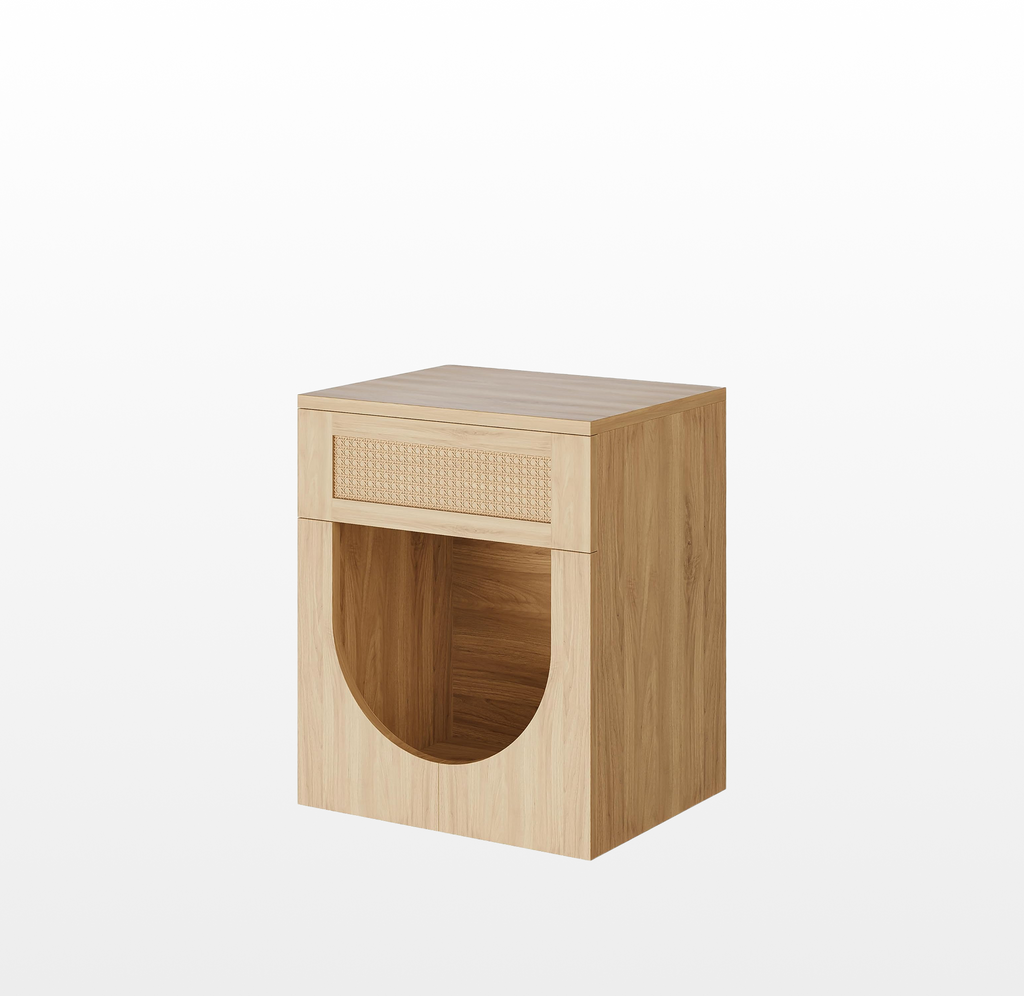 LIKEMET Bohemian-style Rattan Arched End Table（20”）