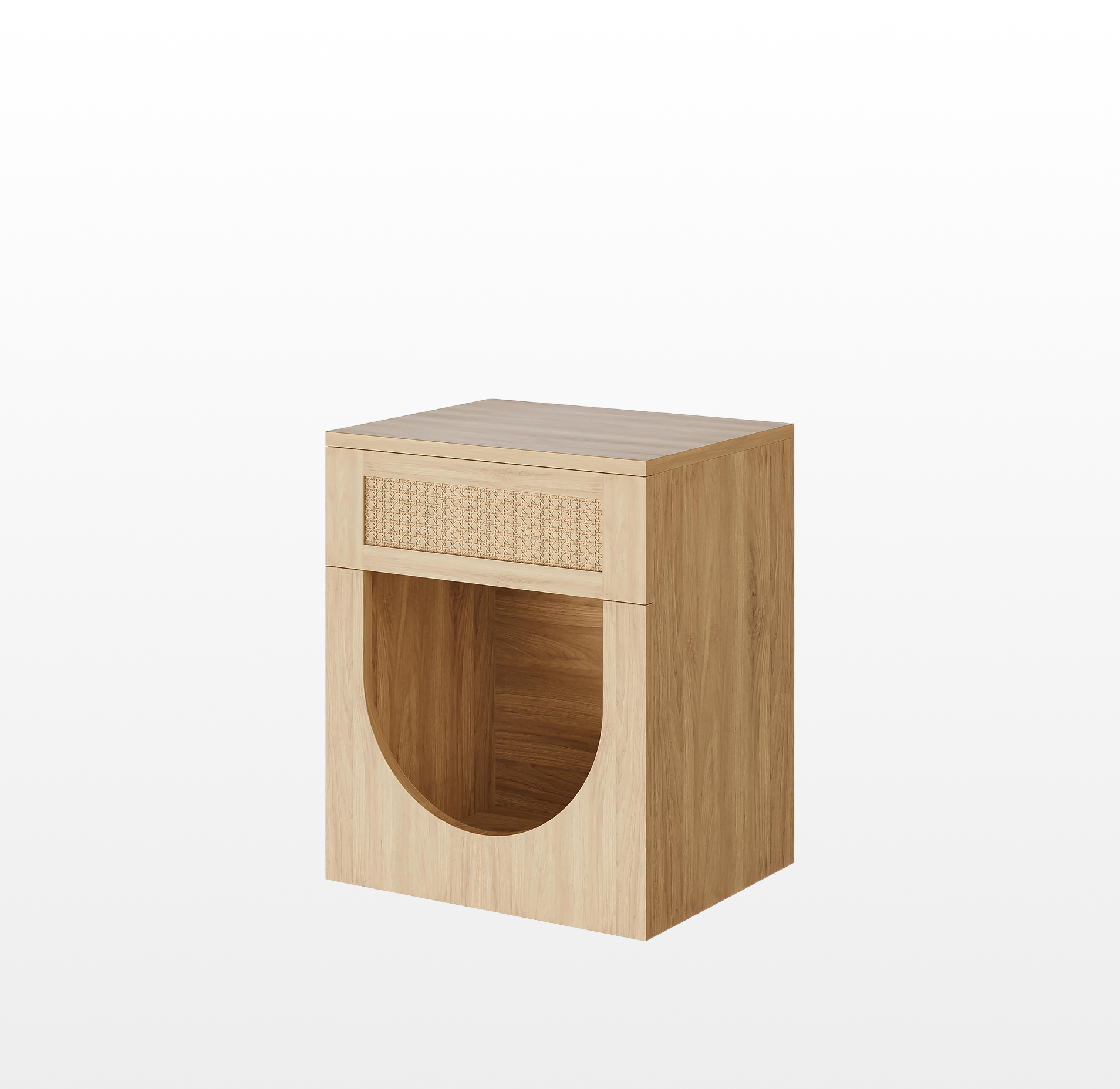 LIKEMET Bohemian-style Rattan Arched End Table（20”）