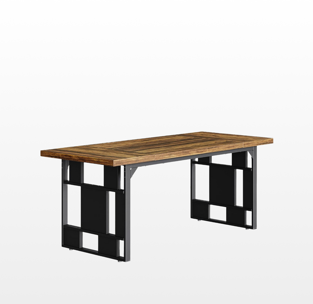 LIKEMET Retro Simple Square Dining Table（71"）